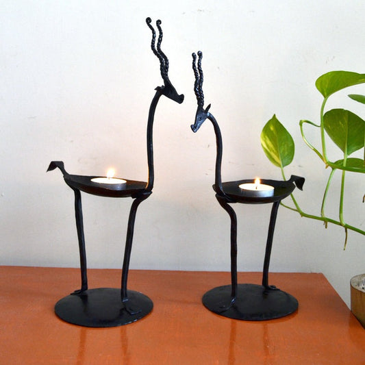 Wrought Iron Deer Tea Light Holder